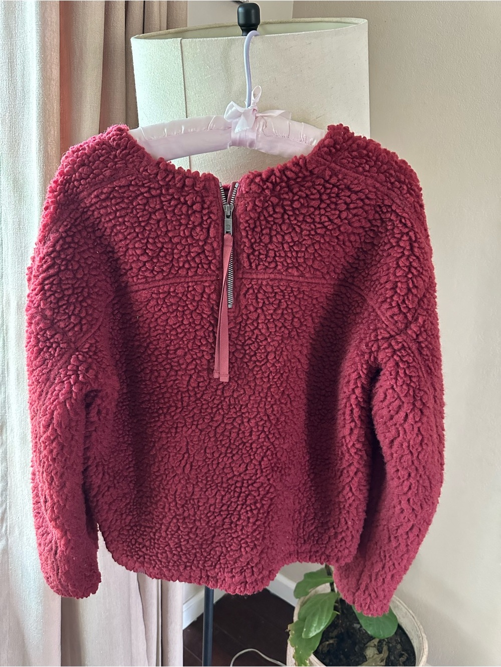 lululemon athletica Plush Half-Zip Sherpa Pullover in Deep Berry